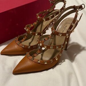 Valentino Women's Tan Studded Heels